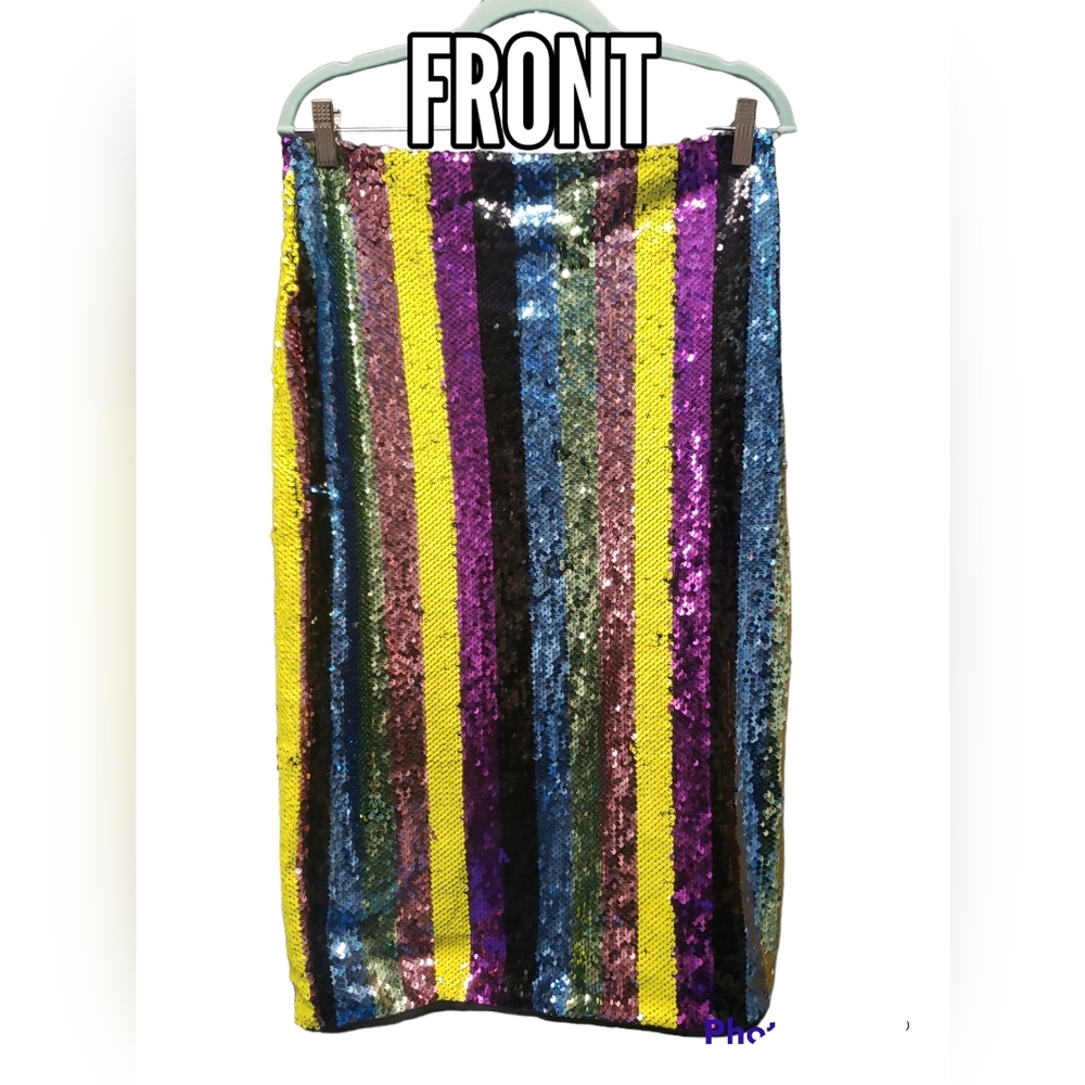 Striped sequin skirt with stretch. Gorgeous colors!Size XL. NWOT